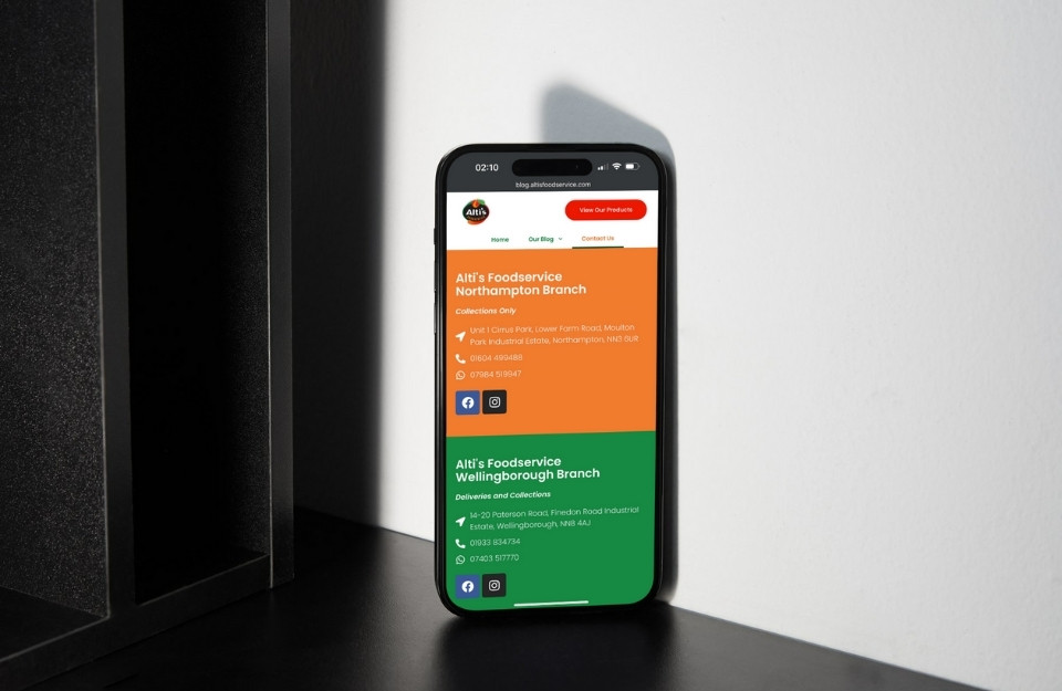 Altis Foodservice SEO Mobile Optimized Website Development